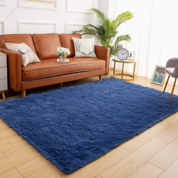 Rugs Nursery Girls Carpets Kids Home Decor Rugs 4 x 5.3 Feet Light Navy