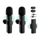 2 Pcs Wireless Lavalier Microphone, Clip on Microphone for iPhone iPad