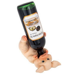 Drinking Pig Wine Bottle Holder Sculpture
