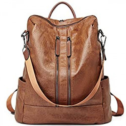Leather Backpack Purse for Women Convertible Large