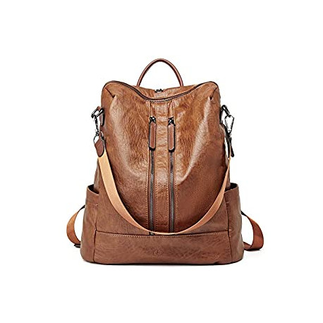 Leather Backpack Purse for Women Convertible Large