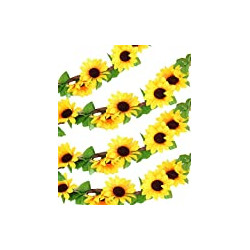 4 Packs Artificial Sunflower Garland Silk Sunflower Vine Yellow Flower Green Leaves 102"