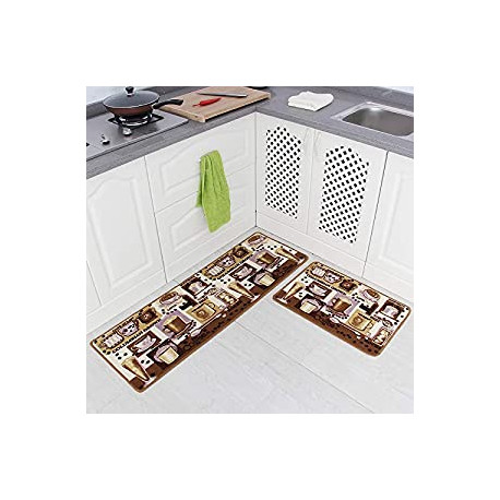 Pack 2 of  2 Pieces Non-Slip Kitchen Mat