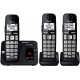 Panasonic DECT 6.0 Expandable Cordless Phone System with Answering Machine and Call Blocking - 3 Handsets - KX-TGE433B (Black)